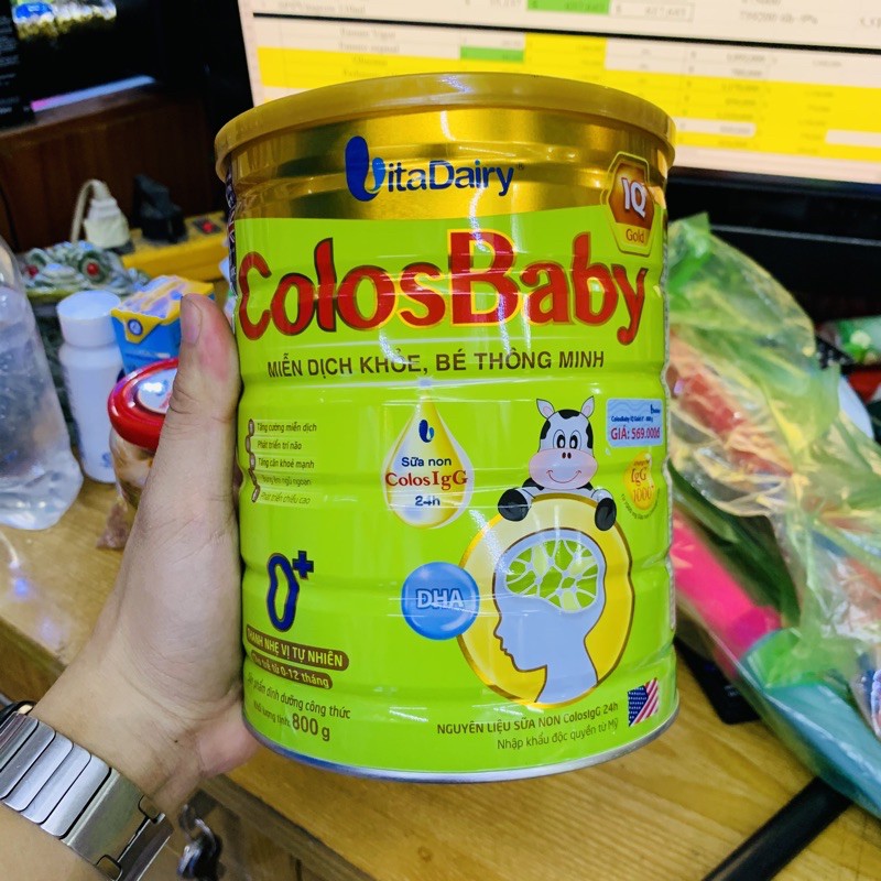 Sữa bột Vitadairy ColosBaby IQ Gold &amp; BIO 800G đủ số