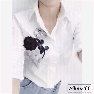 Áo sơ mi nữ thêu hoạ tiết cực đẹp nana fashion asmtn001