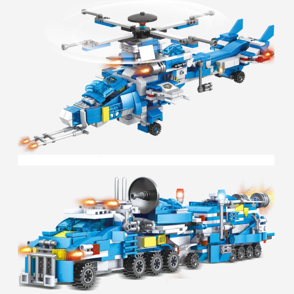 [780 CHI TIẾT-HÀNG CHUẨN] BỘ ĐỒ CHƠI XẾP HÌNH LEGO CẢNH SÁT,Lắp Ghép OTO, ROBOT, Lắp Ráp Xe Swat, Trực Thăng, Máy Bay