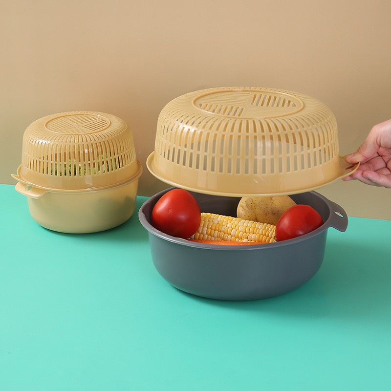 Set Rổ Tròn 6 Món Gồm 3 Rổ 3 Chậu Đồ Dùng Nhà Bếp Cực Tiện Lợi, Giao Màu Ngẫu Nhiên