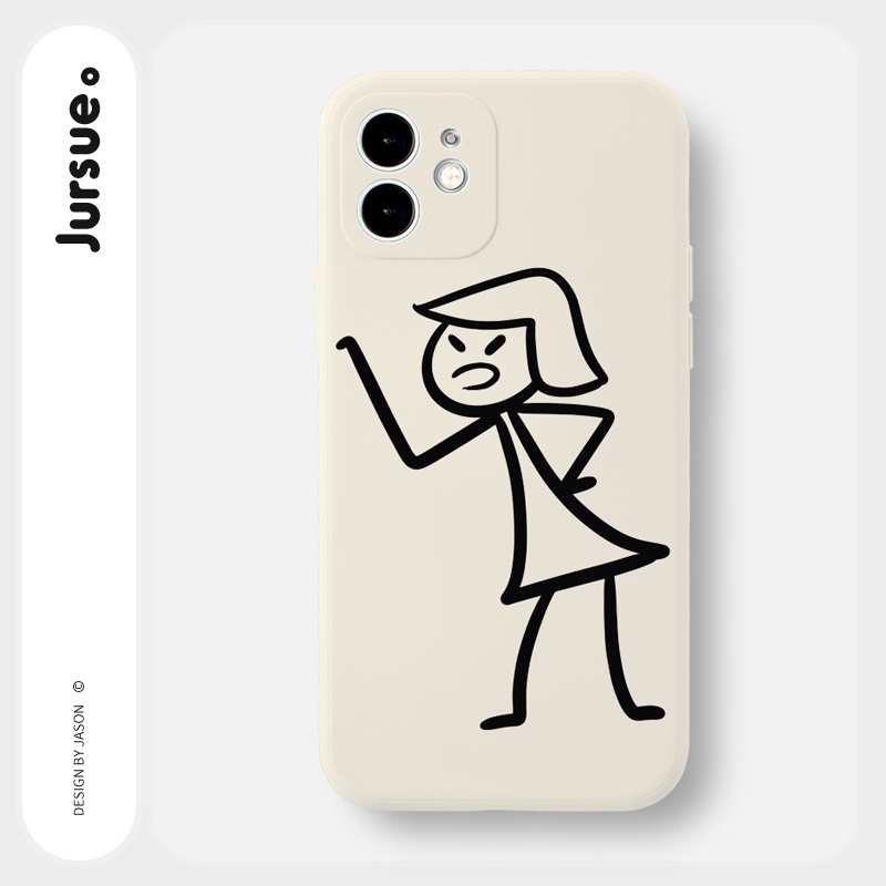 Ốp lưng JURSUE mềm hình cặp đôi dễ thương đẹp cho iPhone 13 12 11 Pro Max SE 2020 X XR XS 8 7 ip 6S 6 Plus kute Y1829