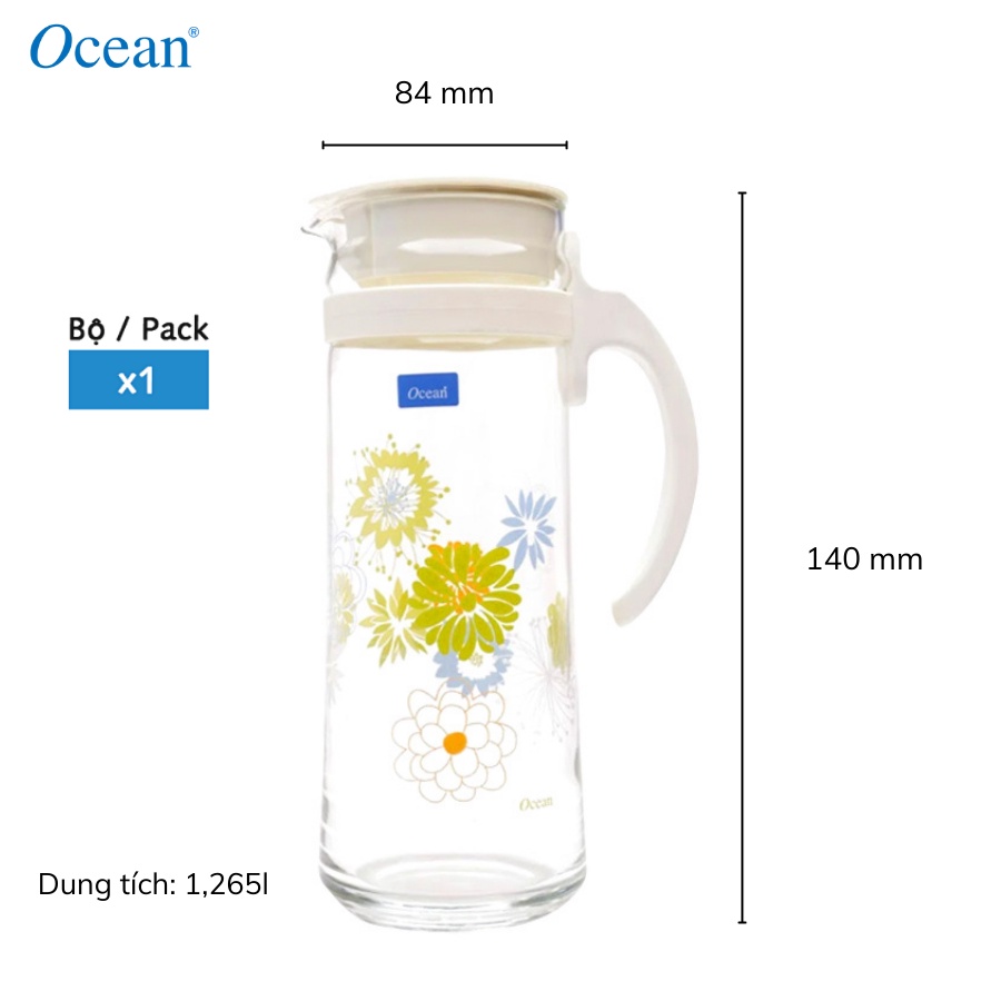 Bình Thủy Tinh Ocean Patio In Hoa 1,2L