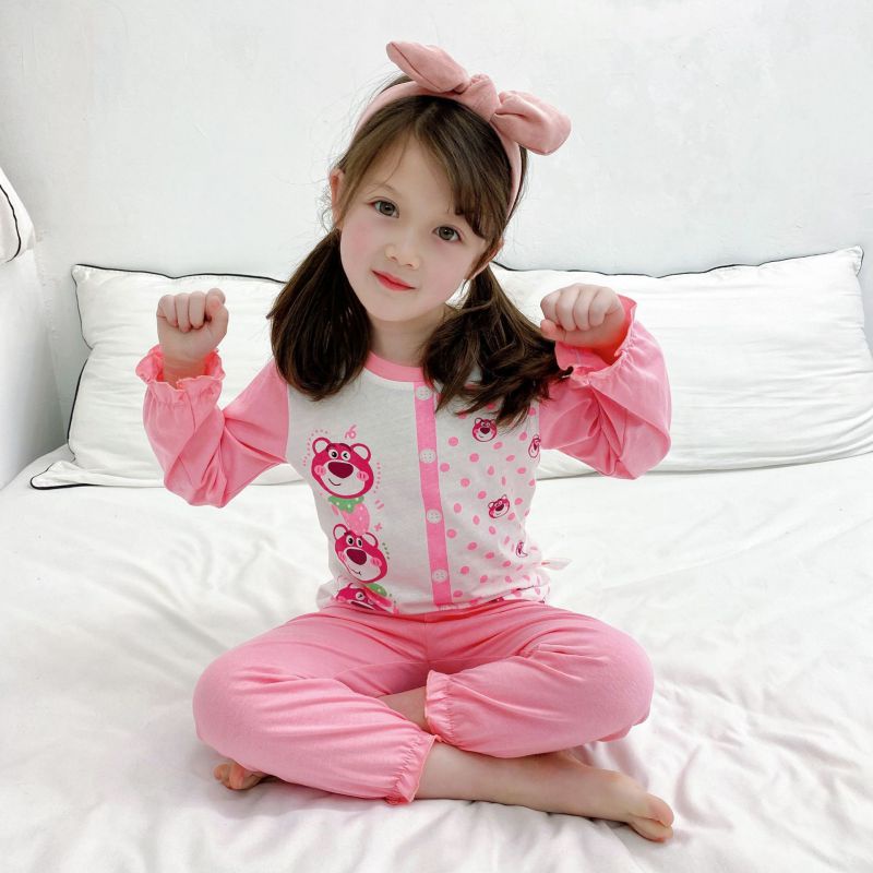 Bộ Đồ Ngủ Dài Tay In Hoạt Hình Thời Trang Mùa Hè Cho Bé Gái Se7en