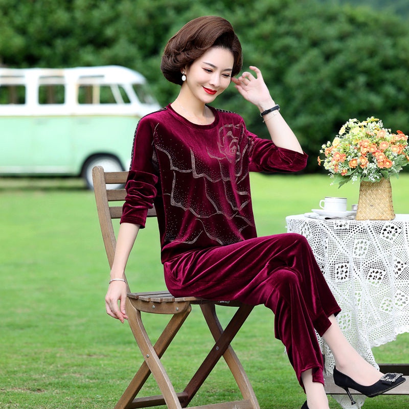 Bộ Đồ Nhung Cao Cấp Phong Cách Phương Tây Thời Trang Mùa Thu 2022