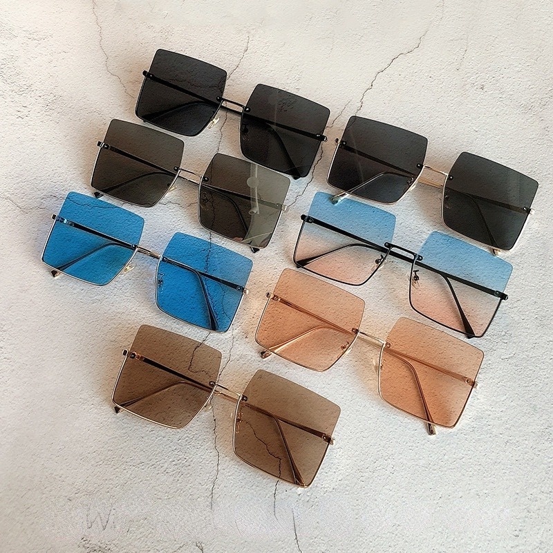 Kính Mát Gọng Vuông Màu Gradient Thời Trang Cho Nữ