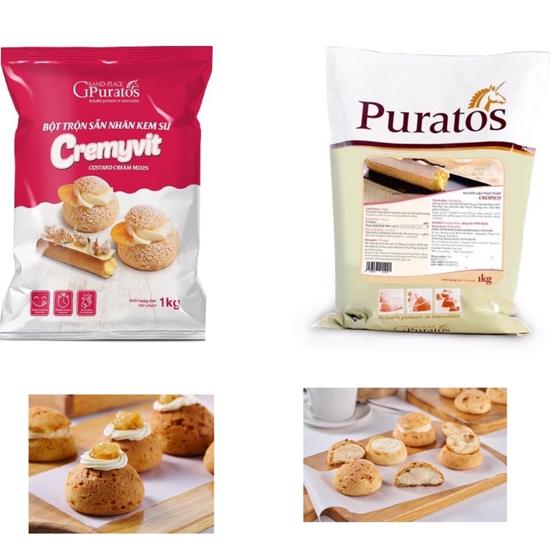 Bột trộn sẵn nhân su kem custard Puratos chia 200g