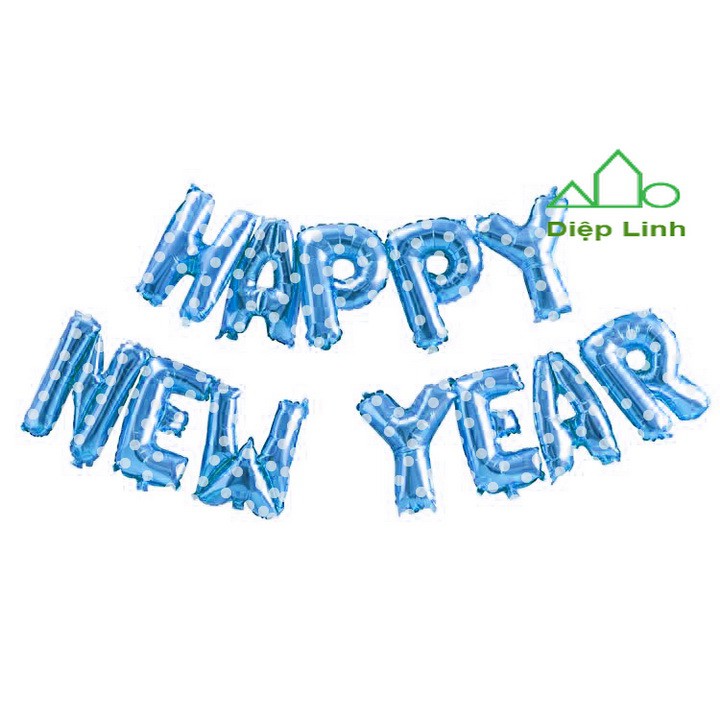 Bóng kiếng nhôm năm mới HAPPY NEW YEAR tết năm mới