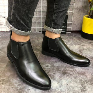 Giày da nam Chelsea boot da bò thật cao cấp TUXILO giày chelsea boot cao cổ nâng chiều cao TX06