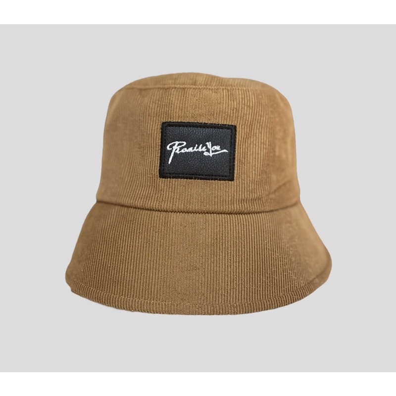 MŨ BUCKET NHUNG THÊU LOGO CHỮ KÍ