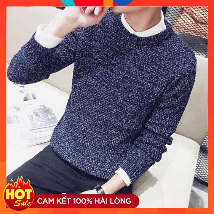 Áo Len Cổ Tròn Cho Nam, Áo Chui Đầu Ôm Kiểu Hàn Quốc Thời Trang Thu Đông | BigBuy360 - bigbuy360.vn