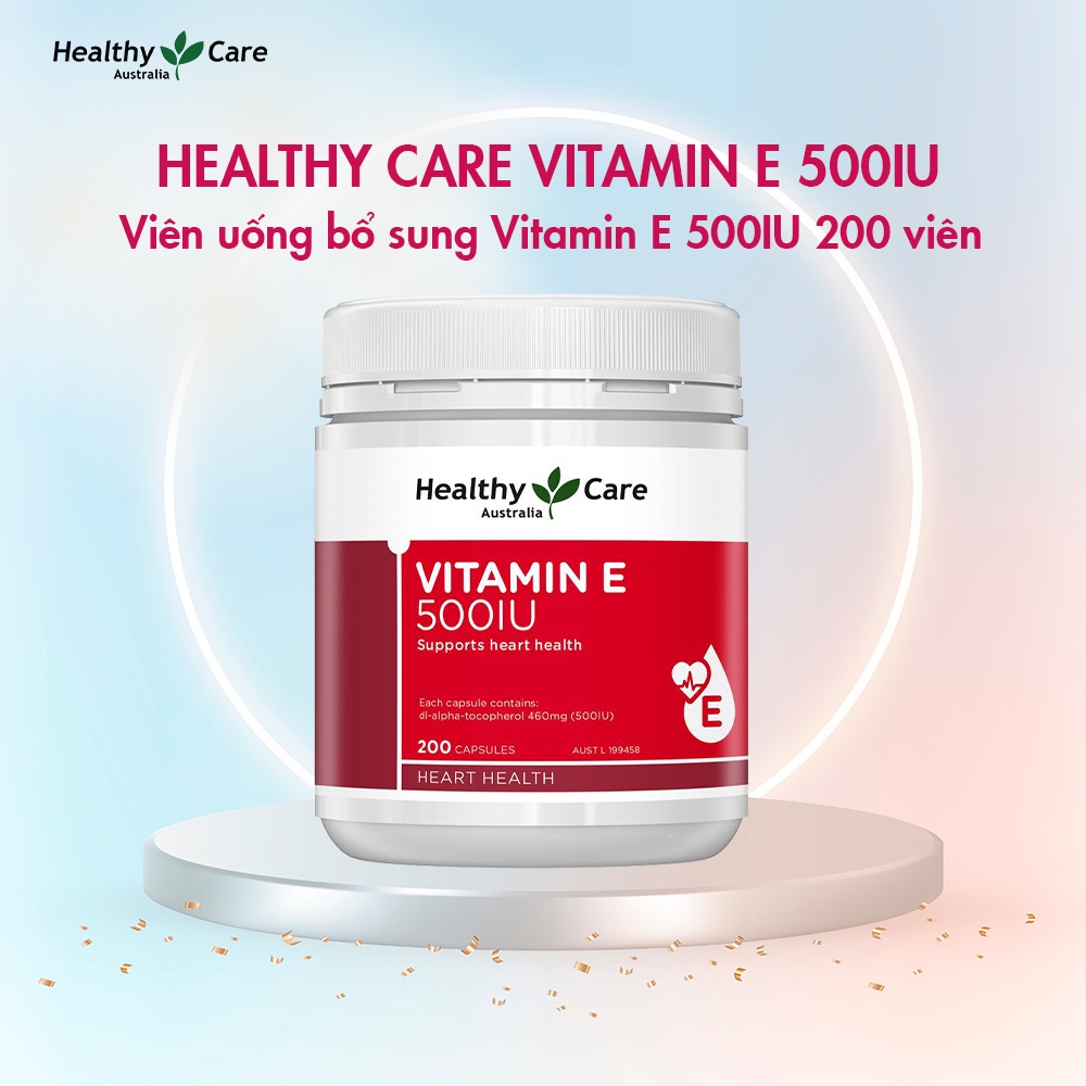 Viên uống bổ sung vitamin E Healthy Care 500IU 200 viên