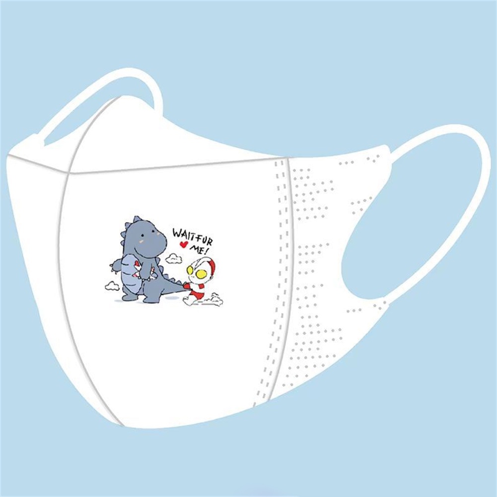 Bộ 10 Khẩu Trang 3 Lớp Dùng Một Lần In Họa Tiết Hoạt Hình Xe Hơi / Cá Mập / Công Chúa Elsa / Khủng Long 3D Cho