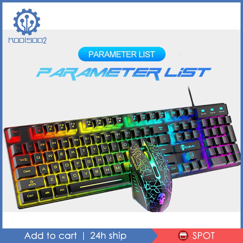 Combo Bàn Phím Cơ Gaming Koolsoo2 104 Phím Có Đèn Nền Rgb