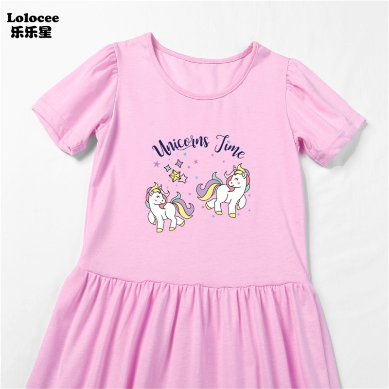 Cô gái Cầu vồng Unicorn Dress Trẻ em Mùa hè Magic Unicorn váy cho bữa tiệc sinh nhật