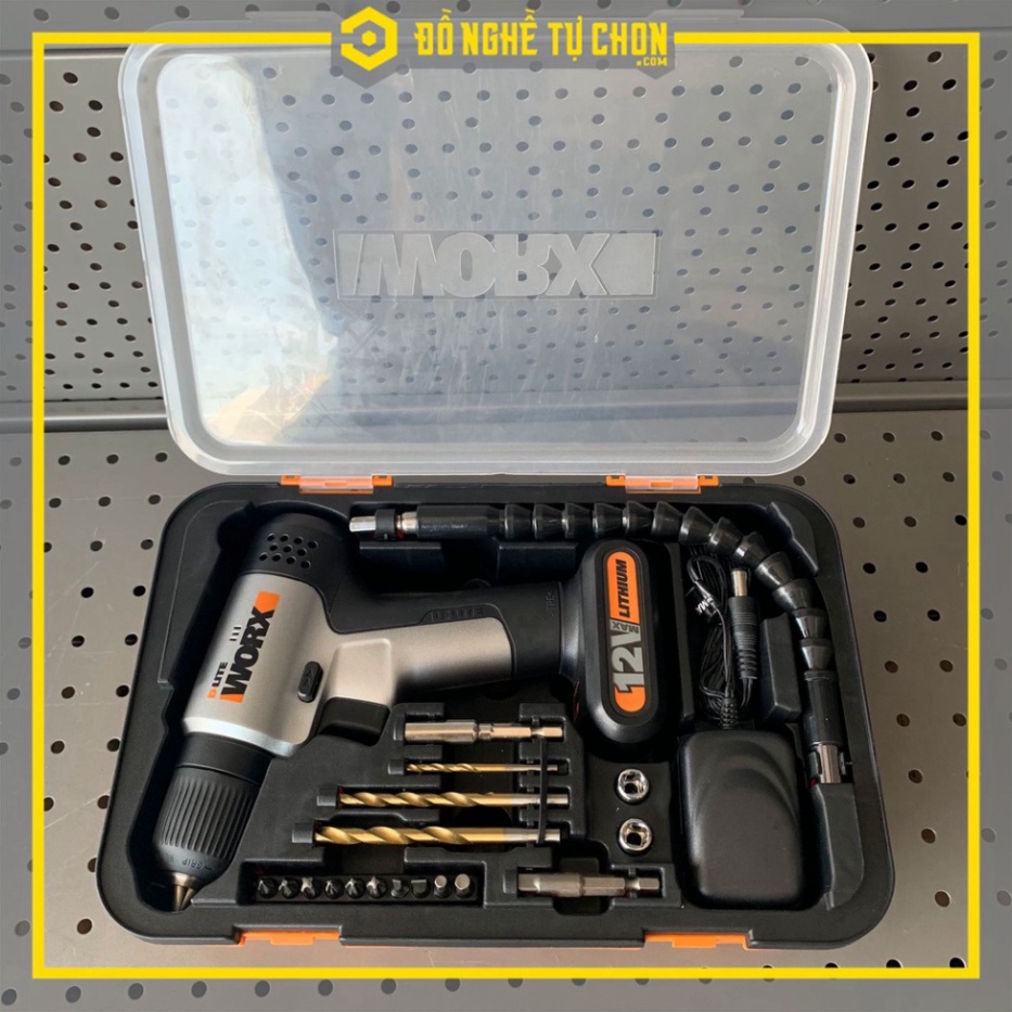Máy khoan vặn vít Worx Orange cầm tay dùng pin Li-ion 12V WX104.2  giá rẻ