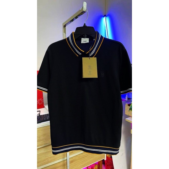 Áo Thun Polo Đen Phối Viền London England Form Âu Dáng Dài Cao Cấp Thanh Lịch - POBB4