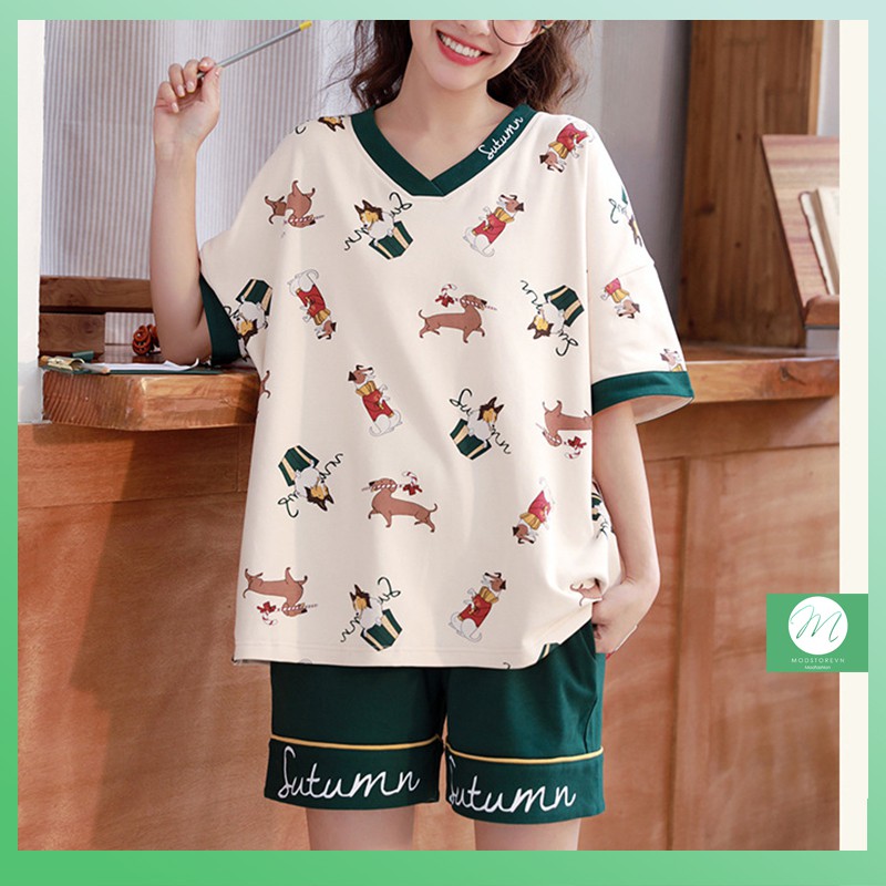 Bộ Ngủ Mặc Nhà Cho Nữ, Bộ Đồ Ngủ Chất Cotton Kiểu Dáng Trẻ Trung B3