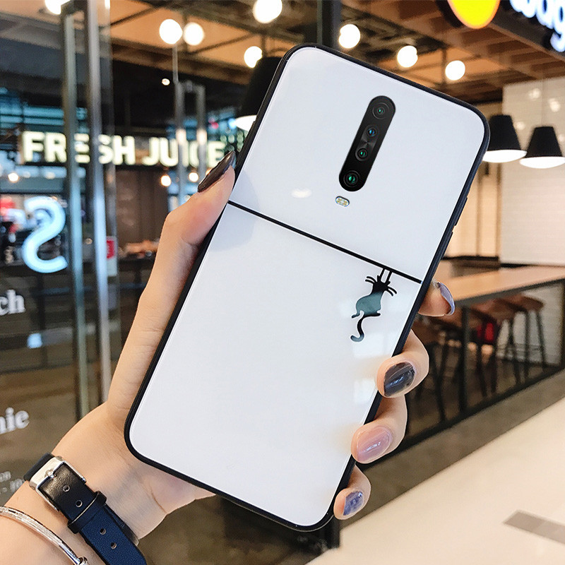 ốp Meizu 15th 16th 15 16 Plus 16s Case Luxury Cartoon Cat shadow Hard Tempered Glass Cover ốp Meizu M9 M5 M6 M8 Note S6 E3 V8 X8 Protection Phone casing bao da