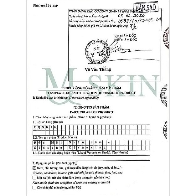 Bột rửa mặt nhân sâm MQSkin  MQSKIN giảm thâm mụn, tàn nhang, thay da tái tạo da cùng serum mqskin