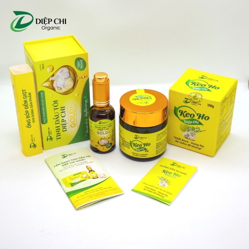 Combo tinh dầu tỏi và keo ho Diệp Chi hết ho, sổ mũi, viêm họng, tăng đề kháng cho bé + quà