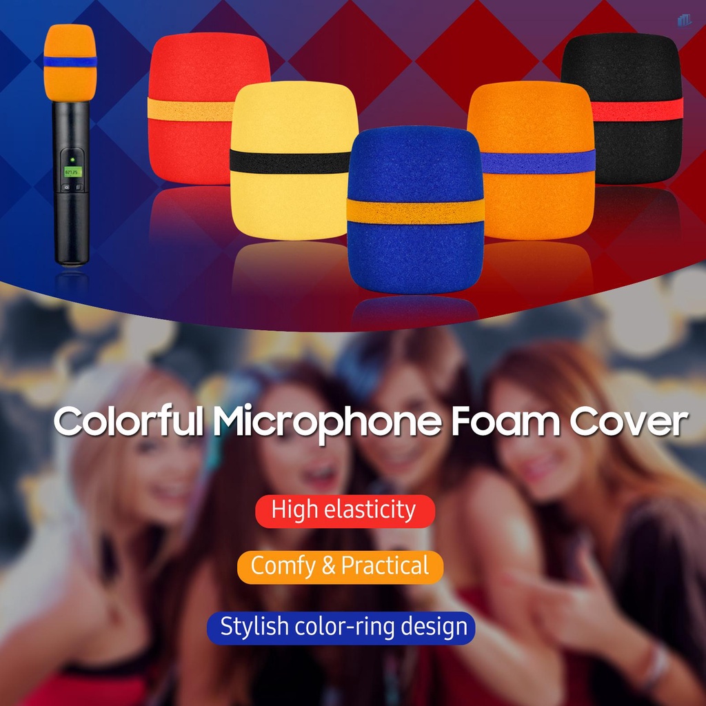 Set 5 Vỏ Bọc Micro Bằng Xốp Dày Nhiều Màu Sắc Tiện Dụng Cho DJ Karaoke S2Mw