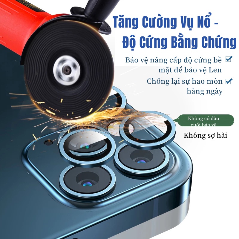 Bộ dán bảo vệ từng mắt camera iphone bằng kim loại chống xước, chống lóa cho Ip 13/13Mini/13pro/13pro Max