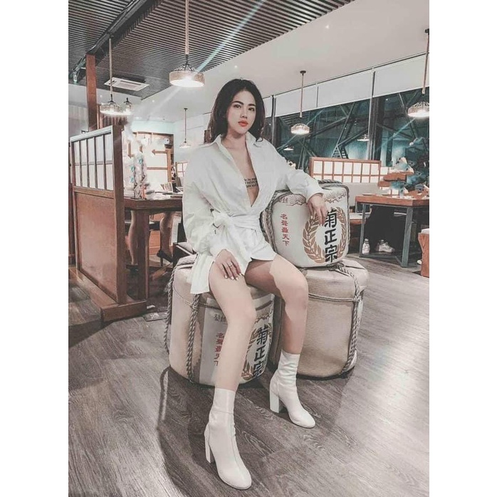 Bốt trơn da bóng gót 6cm | BigBuy360 - bigbuy360.vn