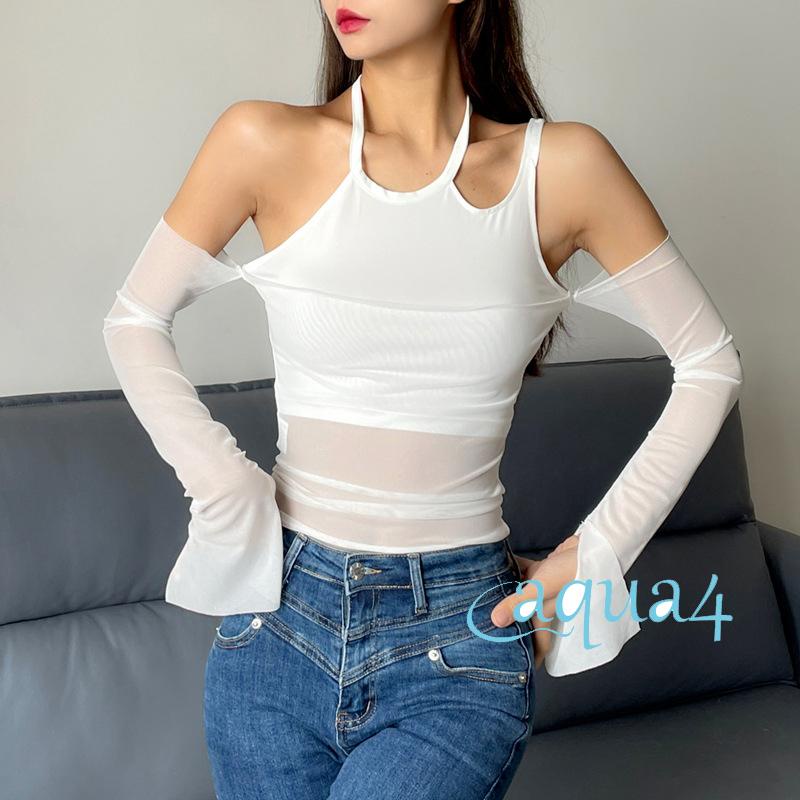 Áo Sơ Mi Tay Dài Giả 2 Mảnh Phong Cách Thời Trang Đường Phố Cho Nữ