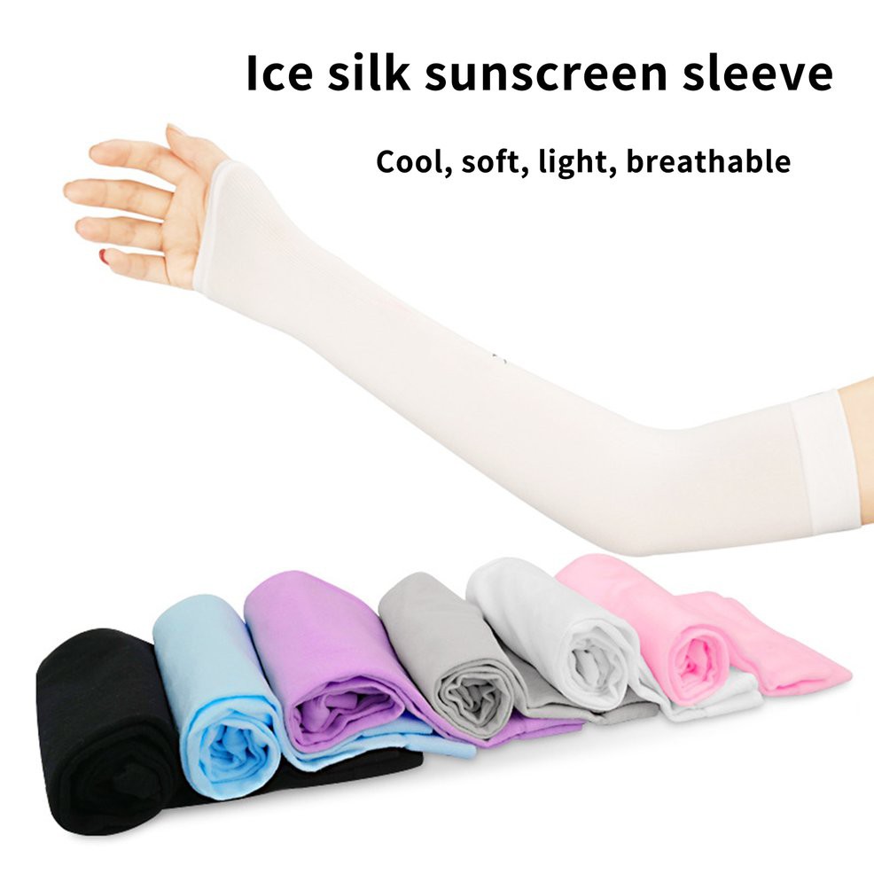 Xà cạp tay bằng lụa lạnh chống nắng chống tia UV bảo vệ khi tham gia hoạt động thể thao ngoài trời