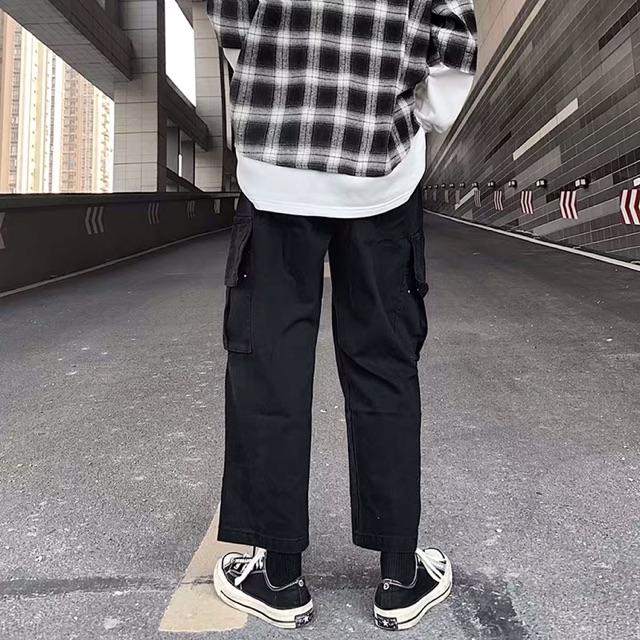 (Sẵn đen)💥Quần Kaki unisex ống rộng phong cách hiphop bụi - 4 ảnh thật cuối | BigBuy360 - bigbuy360.vn