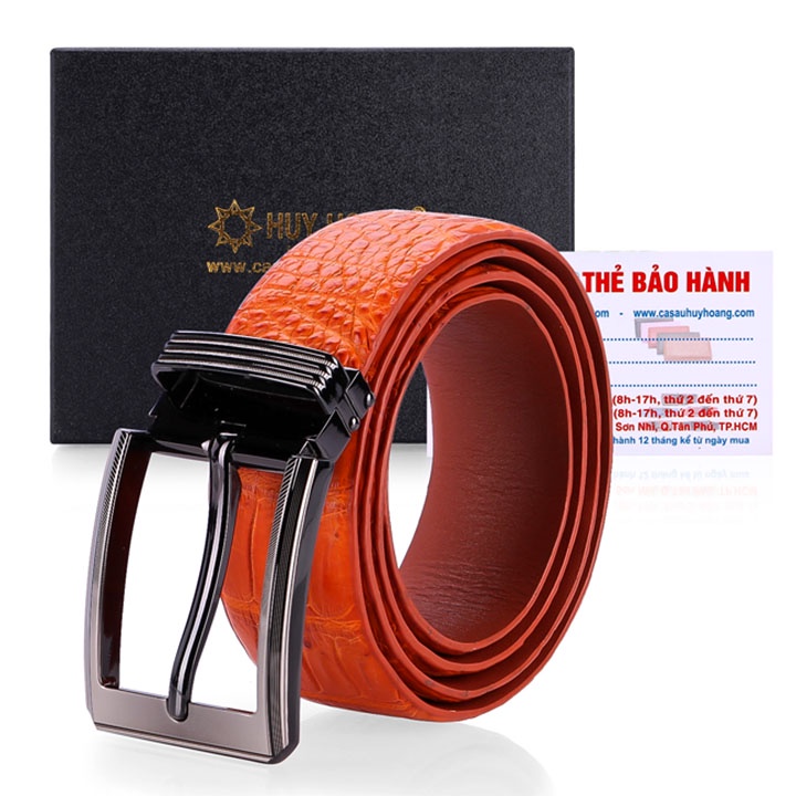 Thắt lưng nam da cá sấu gai bụng 4P đầu kim màu đen, nâu đỏ, vàng bò, nâu đất HP4228-29-30-31
