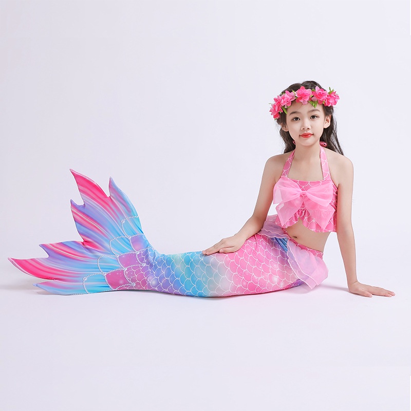 Bộ Đồ Bơi Ba Mảnh Hóa Trang Nàng Tiên Cá Dành Cho Bé Gái