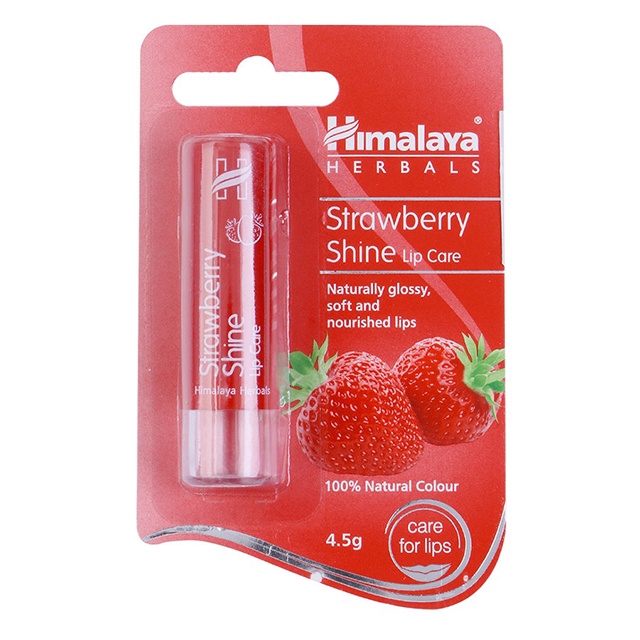 [Chính Hãng] Son Dưỡng Môi Himalaya Herbals Hương Dâu 4.5g - Strawberry Shine Lip Care