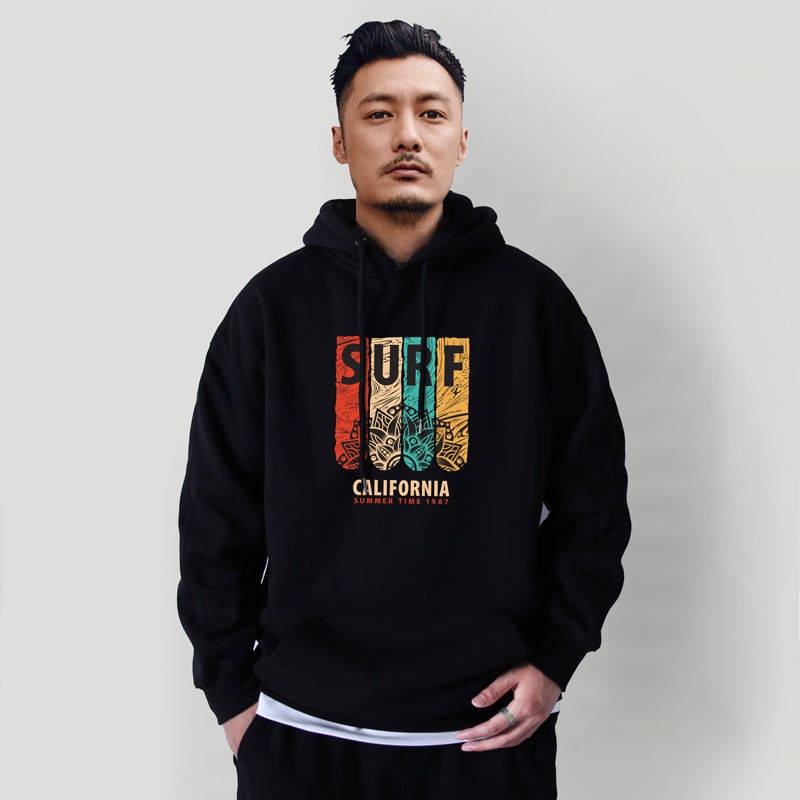 Áo hoodie nam mùa xuân và mùa thu có mũ trùm đầu cổ điển của Mỹ