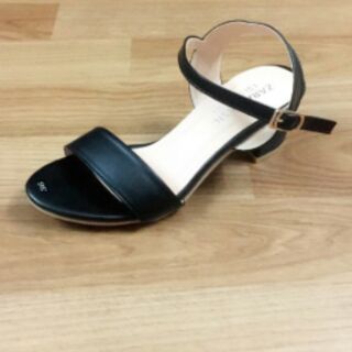Giày sandal gót vuông da mềm cao 5p
