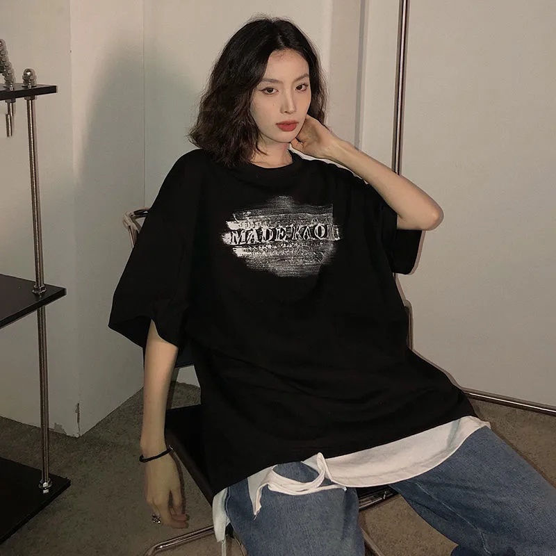 NRVP Áo Thun 100% Cotton Dáng Rộng Thời Trang Hàn Quốc Cho Nữ