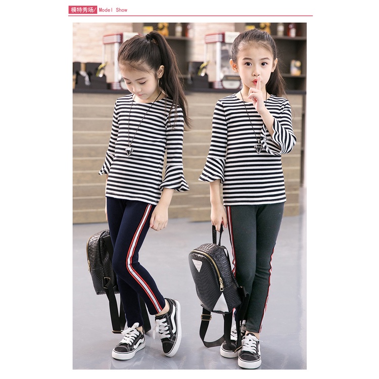 Quần Legging Thể Thao Chất Cotton Mềm Mại Thời Trang Cho Bé Gái 4-16 Tuổi