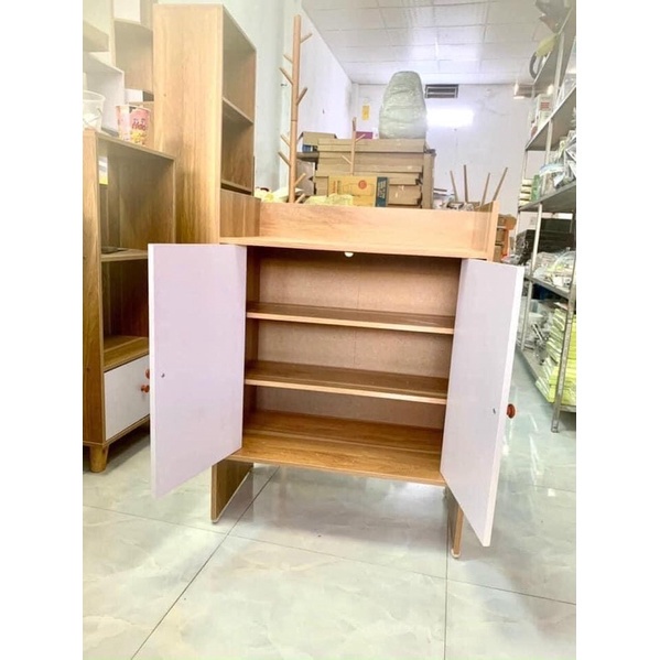 Tủ Giày Gỗ Kệ Để Dép Đa Năng, Tủ Có Cửa Đựng Đồ Tiện Ích CÓ CÁNH