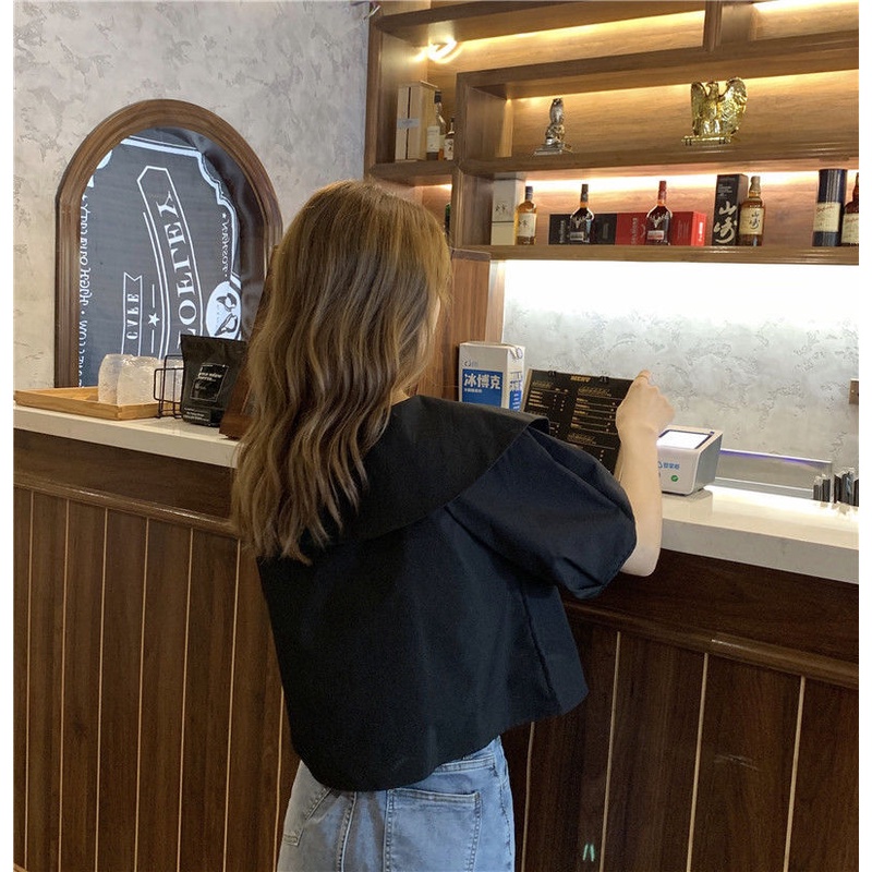 New Korean Style Tops for Women Fashion Loose Small and Short Niche Puff Short Sleeve Shirt