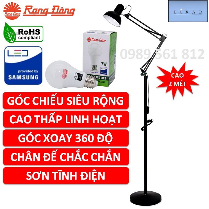 Đèn cây Pixar cao 2 mét, Bóng LED 7W Rạng Đông, ChipLED Samsung