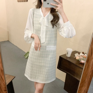 Long Sleeve Short Plaid Dress