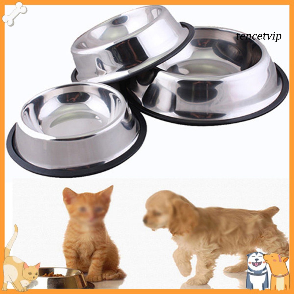 Bát đựng thức ăn dành cho thú cưng bằng thép không gỉ chống trượt sử dụng tiện lợi