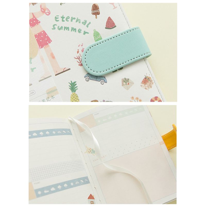 Sổ Tay Nhật Ký Bìa Da Họa Tiết Hoạt Hình Dễ Thương