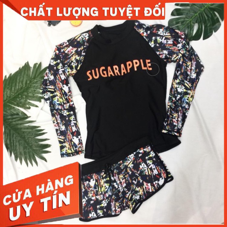 HÀNG CAO CẤP -  (Có sẵn) bikini đồ bơi phong cách Hàn Quốc áo dài tay quần đùi có size đại Dành cho người béo  - Hàng Ca