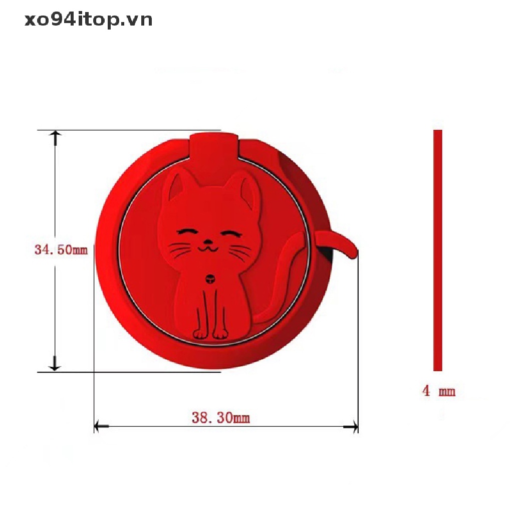Nhẫn Móc Ngón Tay Giữ Điện Thoại Xoay 360 Độ Hình Mèo Dễ Thương