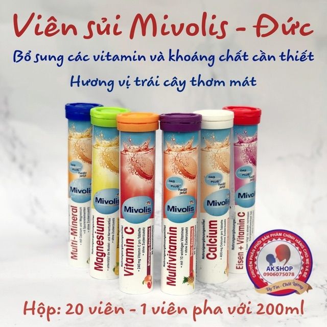 Viên sủi Mivolis không đường bổ sung vitamin chính hãng của Đức giao màu ngẫu nhiên | BigBuy360 - bigbuy360.vn
