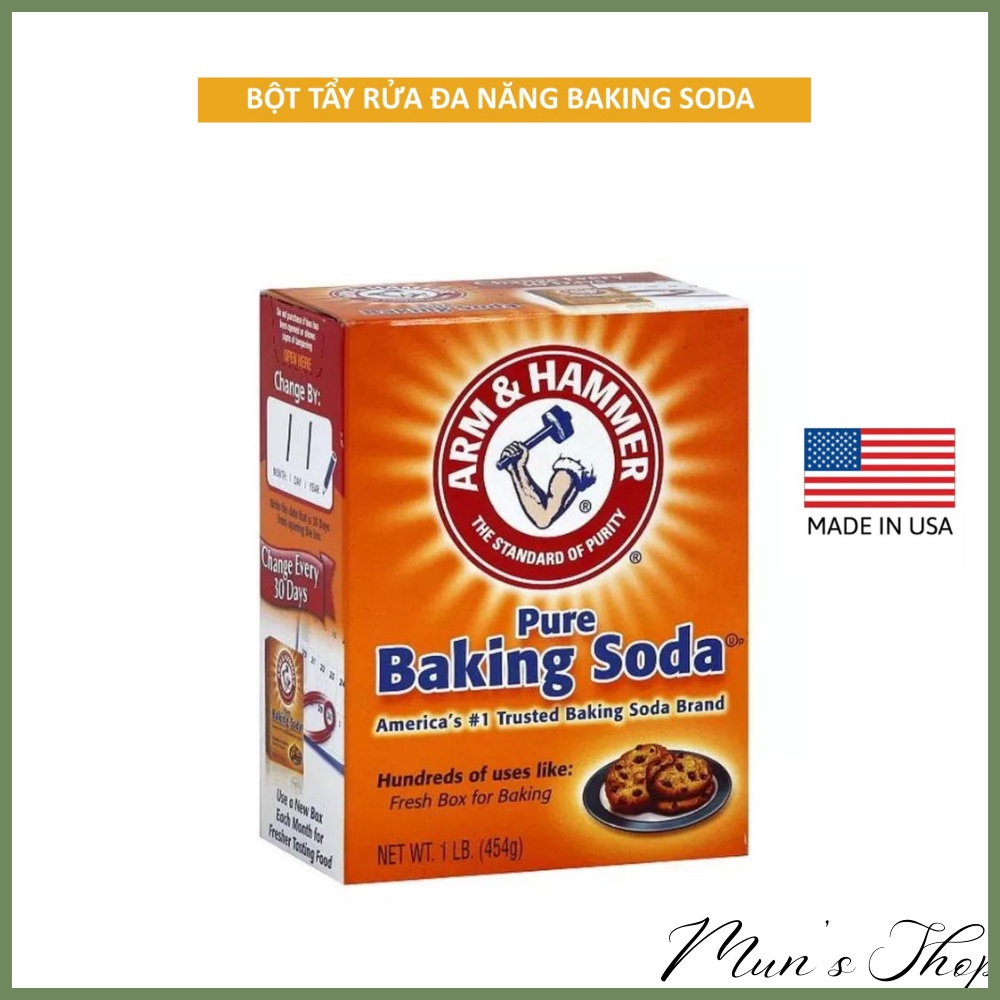 Bột tẩy đa năng Pure Baking Soda 454g ARM &amp; HAMMER - backing soda bột đa năng