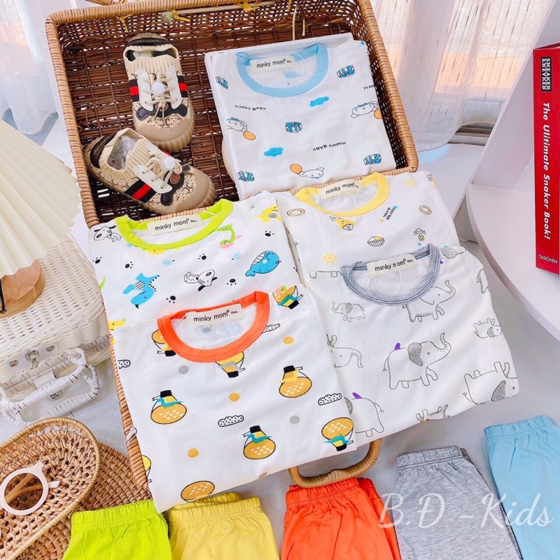 (SALE)Bộ dài Thun lạnh MINKY MOM ❤cực yêu 7- 22kg cho bé trai bé gái