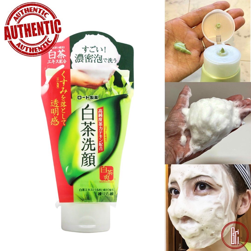 Sữa rửa mặt trà xanh Rohto Shirochasou Nhật Bản 120g