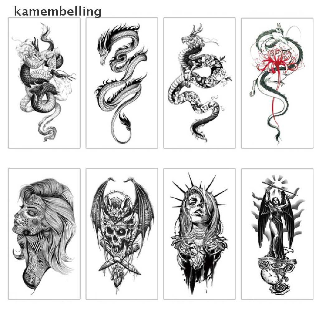 Kamembelling Miếng Dán Hình Xăm Tạm Thời Họa Tiết Hoa Quyến Rũ